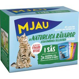 Mjau Pouch Multipack Kjøtt og Fisk (12x85 g)